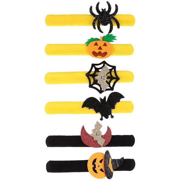 6 Stk Halloween Klap Sirkel Armbånd Fest Dekorative Armbånd For Menn Kvinner