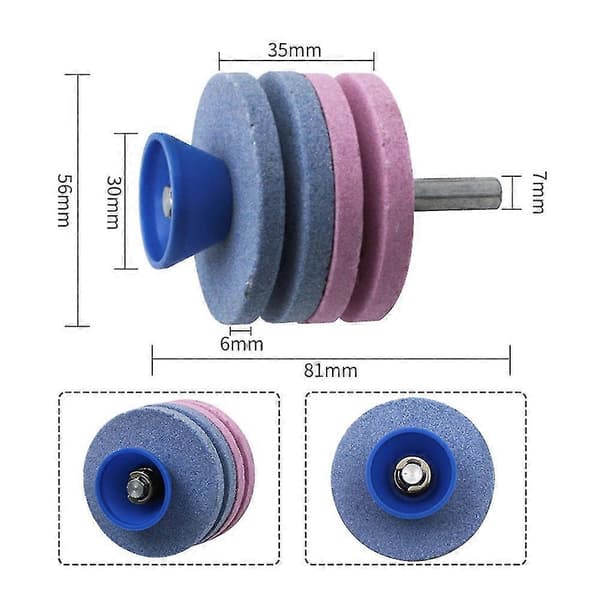 81 mm gressklipper sliper firesidig slipestein gressklipperblad sliper dobbeltsliper universal slipebor kutter Battqx