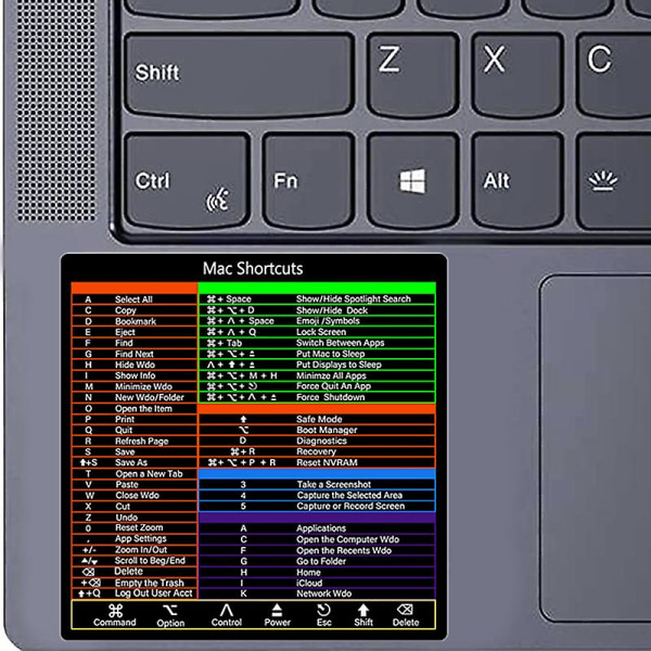 Design til Mac Os-systemtastaturgenvejsmærkat til 2022-2008 (13-16")