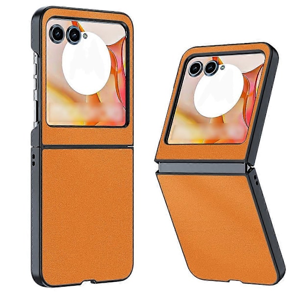 Ultratyndt, enkelt telefoncover i læder Orange For Motorola Razr 50 / Razr 60