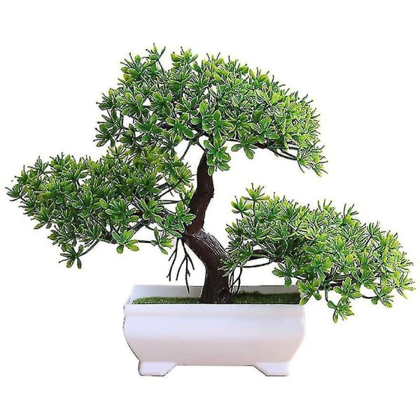 Indbydende Pine Bonsai Simulation Kunstig potteplante Ornament Home Decor Grøn