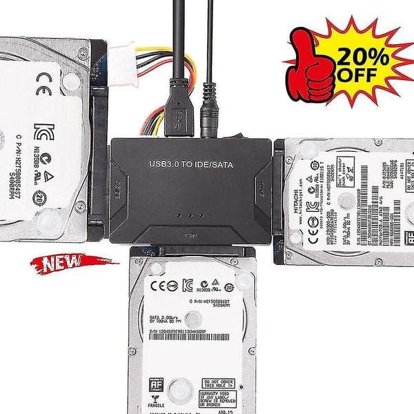 Zilkee Ultra Recovery Converter USB3.0 til SATA/IDE Harddisk Kabel Disk Adapter EU-stik - Perfekt