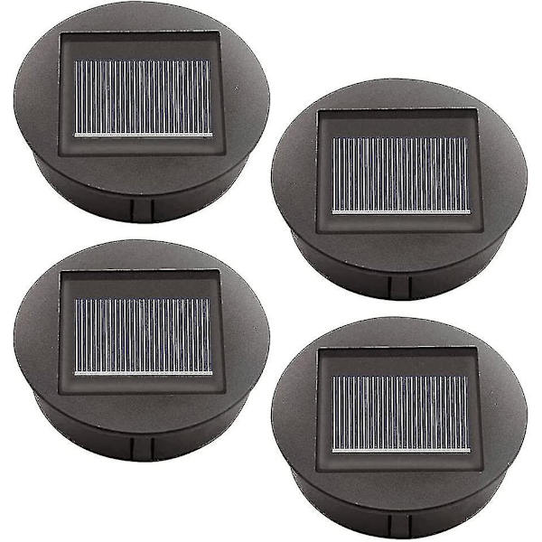 4 Stycken Ersättningssolcellslampor Med LED-lampor, Ersättningstoppar för solcellslampor, LED Solpanel Lyktlock För Utomhusbruk-t