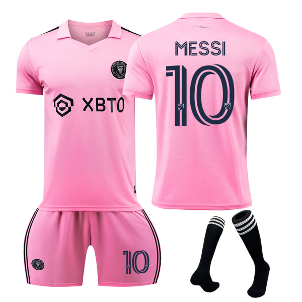 Miami trøje No.10 Messi Major League Fodbold uniform pink børnedragt 24