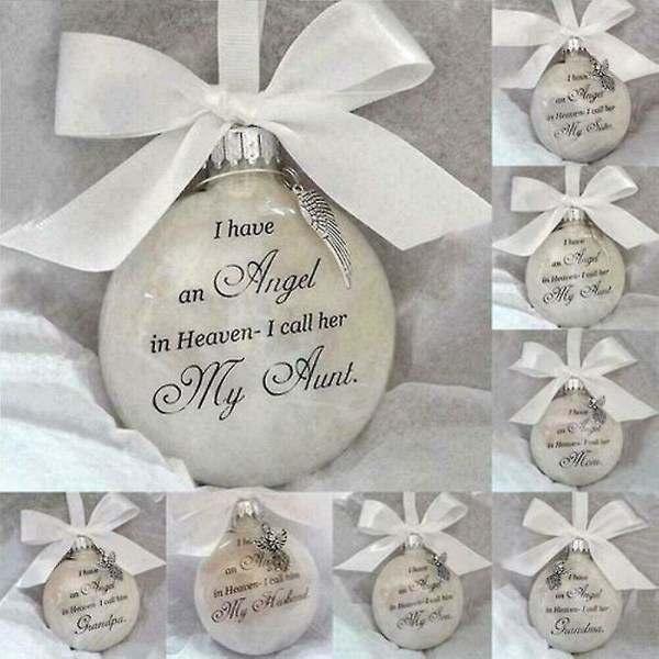 Julepynt Feather Ball Angel In Heaven Memorial Ornament Dekorative Pendant Xmas Tree