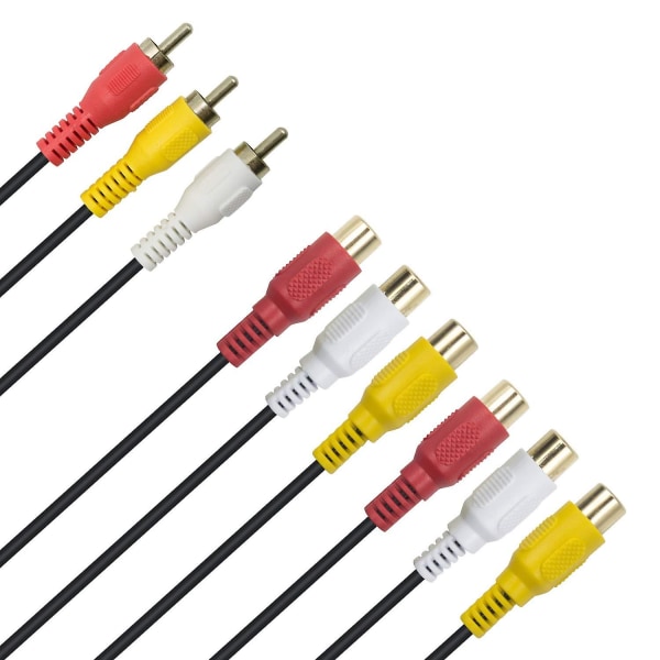 Rca splitterkabel, 3 Rca hankontakt till 6 Rca hona Y-kontakt Audio/video Av Adapterkabel 30cm