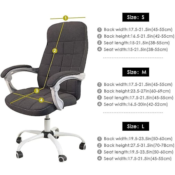 Kontorsstol Skydd Vattentåligt Grått Stretch Jacquard Datorstol Överdrag För Stolar Med Armstöd M