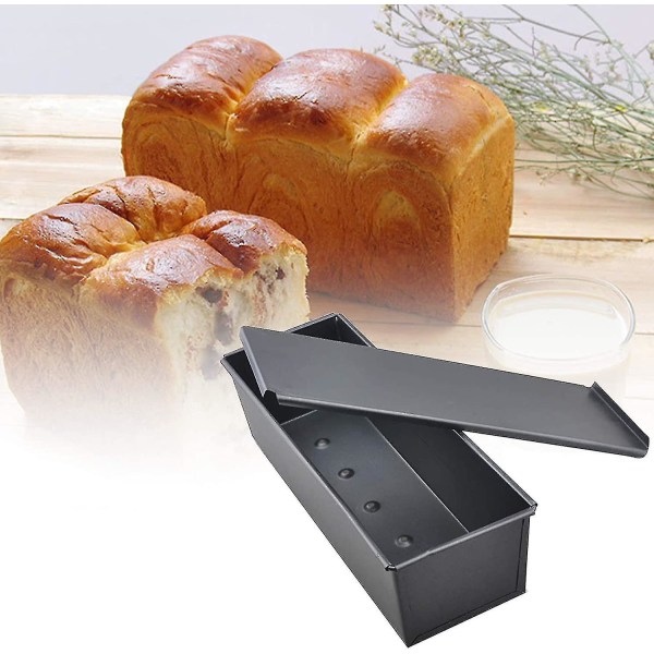 Brødform med låg/bageform Kage Toast Brødform/non-stick Toastæske med låg, 12 X 4 X 3 Tommer Hk