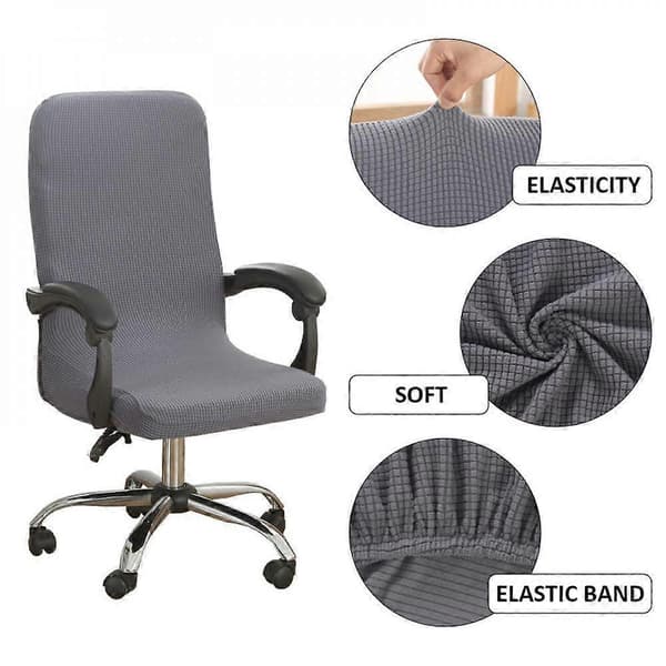 Kontorstol Deksel Vannavstøtende Grå Stretch Jacquard Datamaskin Str P[O