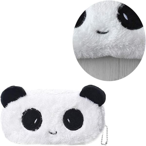 Söt Panda Pennfodral Tecknad Panda Pennväskor Plysch Studenter Pennväskor Bärbart Pennfodral Chic Växelficka för Elever Personal Flicka Användning