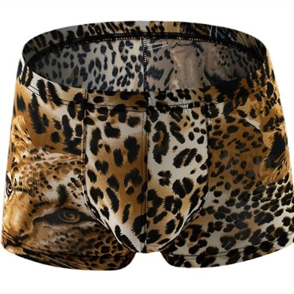 Sexiga Herr Kalsonger Boxershorts Homme Ormskinn Leopard Trosor Man Andningsbara U Convex Påse Underkläder Cueca Calzoncillo M-xxl goldtiger XXL