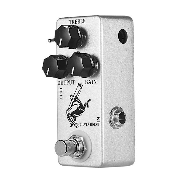 Moskyaudio Silver Horse Overdrive Boost Gitareffektpedal Full Metal Shell True Bypass (Färg: Vit) 120
