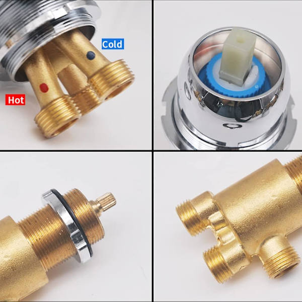 Badekararmatur Bad Mixer Todelt Split Brusearmaturer Varmt og Koldt Vand Armatur Eller Vej Diverter Mixer Badeværelse Bruser