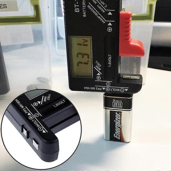 Universal Batteritester AAA AA Batteritester 1.5v 9v Batterier Knapp - Digital Batteritester Med Digital Display