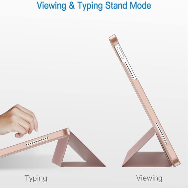 iPad (A16) 11:e/10:e generasjon (2025/2022), Slim Stand Hardt Skall Bakside (Rosegull)