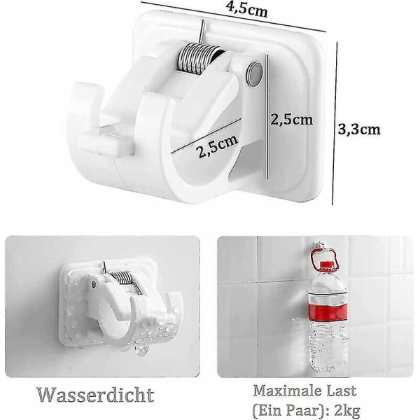 4 stk. selvklæbende gardinstangskroge, ingen boring, klæb på gardinstang, gardinstangsholder, ingen boring, gardiner eller håndklædestænger