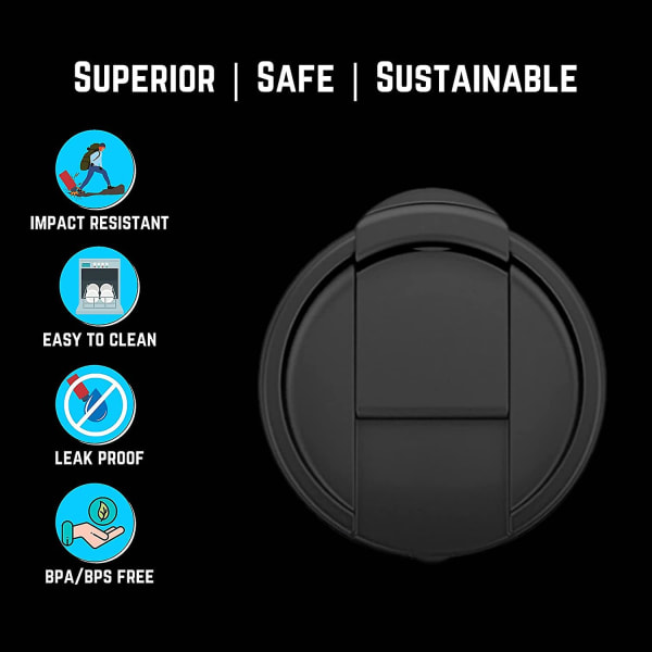 2-pakning Hydro Wide Mouth Flip And Sip Erstatningslokk eller Korktilbehør Kompatibelt med Hydroflask, Nalgene og Mange Flere Topp Vannflaskemerker