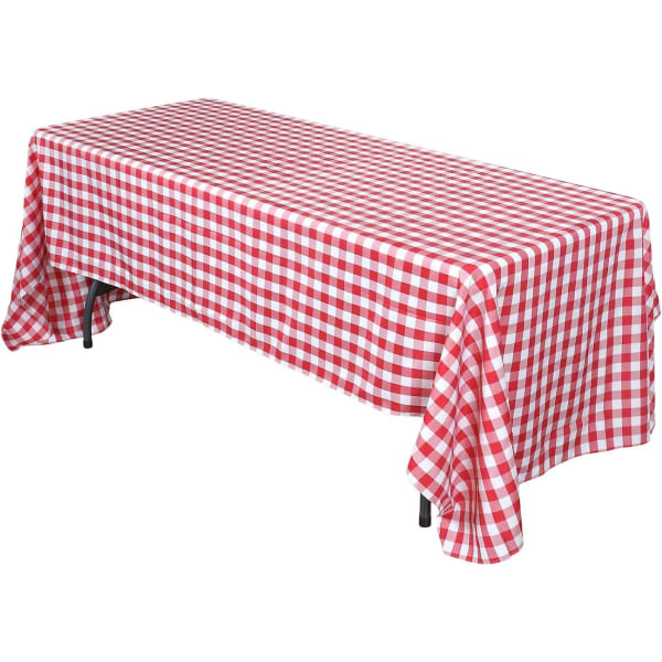 Ternet Buffalo Plaid Gingham stof rektangel dug til sommerpicnics og patriotiske fester (54" x 108") Red