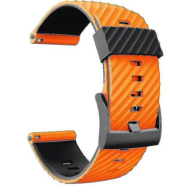 24 mm silikongummi klokkerem for Suunto- 7/ 9 / Baro klokkebånd klokkebånd klokkebånd Hr armbånd D5 klokke Orange black B