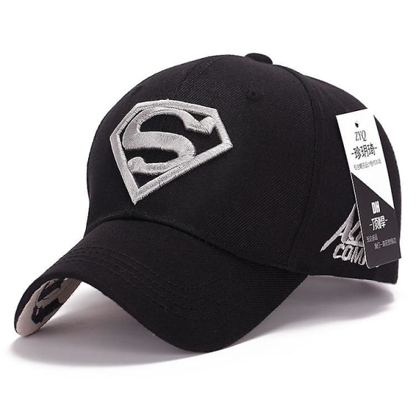 Winter Superman Herr Baseball Cap Snapback Sports Trucker Justerbar Hatt Black And Silver