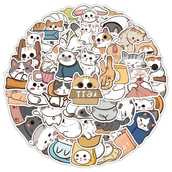 60 stk Kawaii Cats Cute Cartoon Stickers Legetøj til Børn Notebook Diy Decals