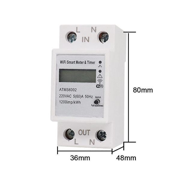 Tuya WiFi Intelligent Elektrisk Mätare Intelligent Energimätare Timer Hem Elektrisk Mätare