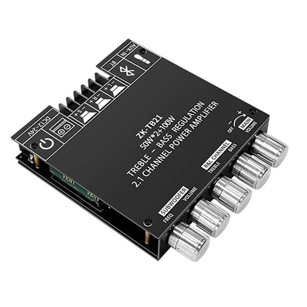 Zk-tb21 2.1 Kanals Forsterker Bluetooth Digital Effektforsterker Modul 50wx2 +100w Diy