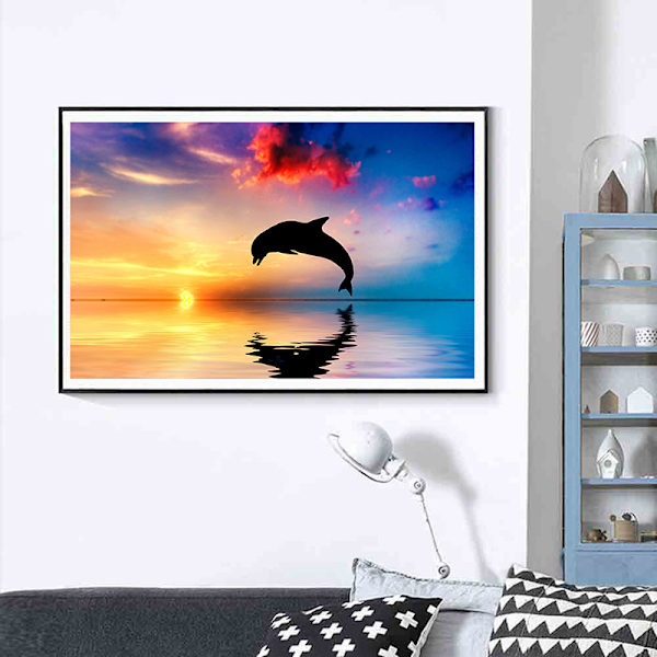 Dyremotiv diamantmaleri / 5D-diamantmaleri DIY kunstdekoration Dolphin 40x30cm