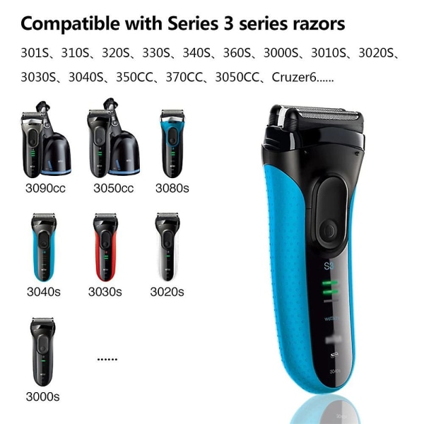 32s vanntett erstatningshode for barbermaskin, kompatibel for Braun elektrisk barberhøvel Enkel rengjøring