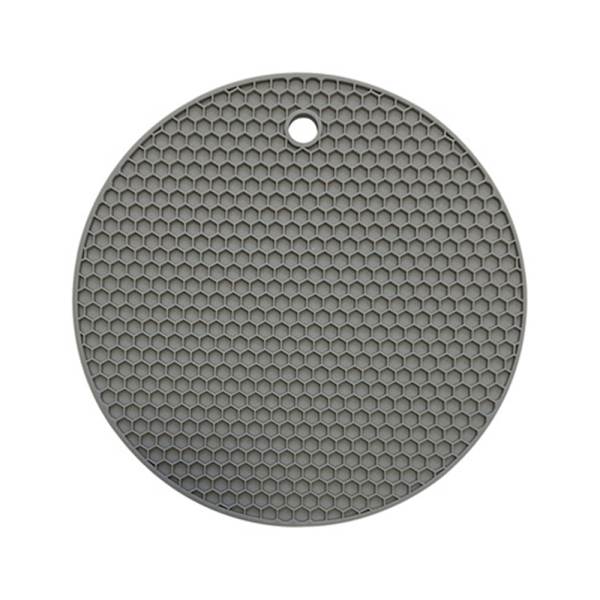 Set med 4 silikonunderlägg - Runda grytlappar Grey