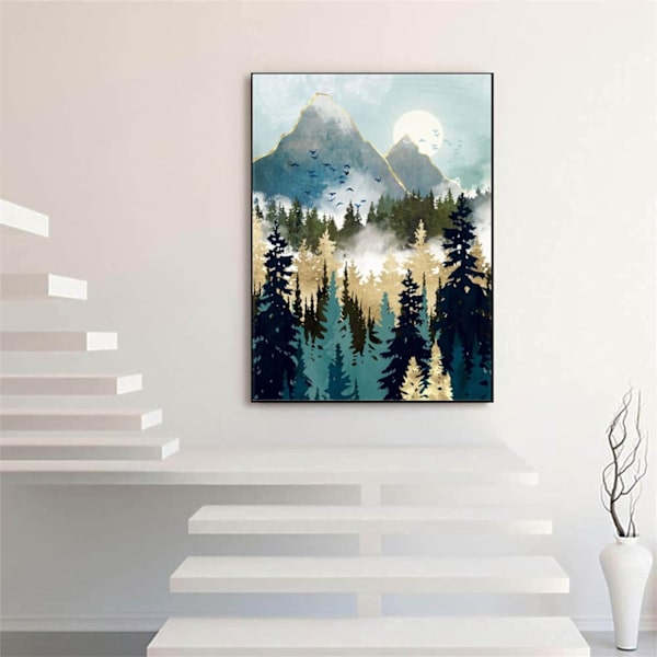Misty Mountain Forest Diamantkonstset, Abstrakt diamantkonst för vuxna