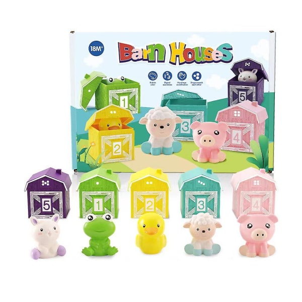 Antall telling Fargematching finmotorikk Tidlig pedagogisk læring Barn Farm Animals Toy A (5Pcs)