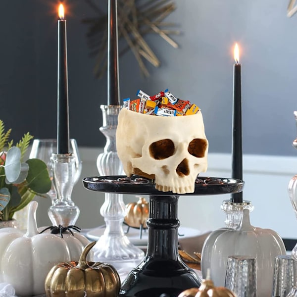 Kauhukallon muotoiset Halloween-koristeiden pidikkeet, kallokoristeet kalloruukun istutukseen, karkkikulho