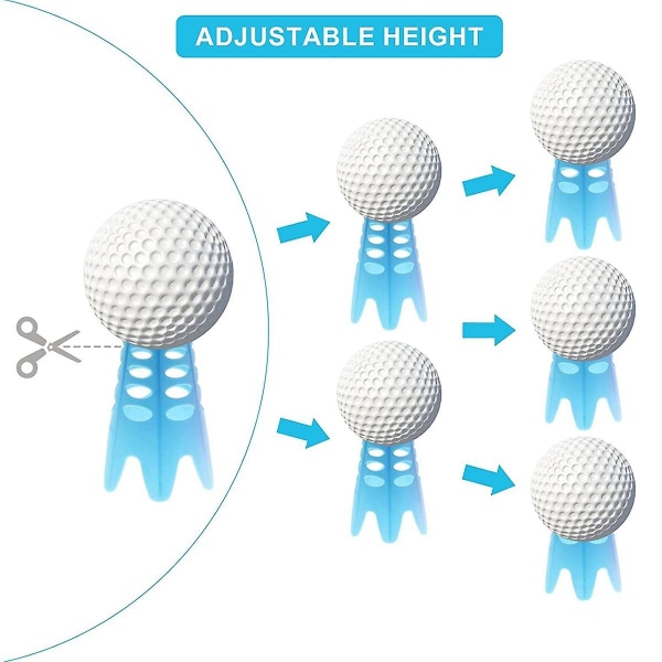 Golf Simulator Tees, 18 Stk Indendørs Golf Mat Tees Plastic Practice, høj + kort As shown