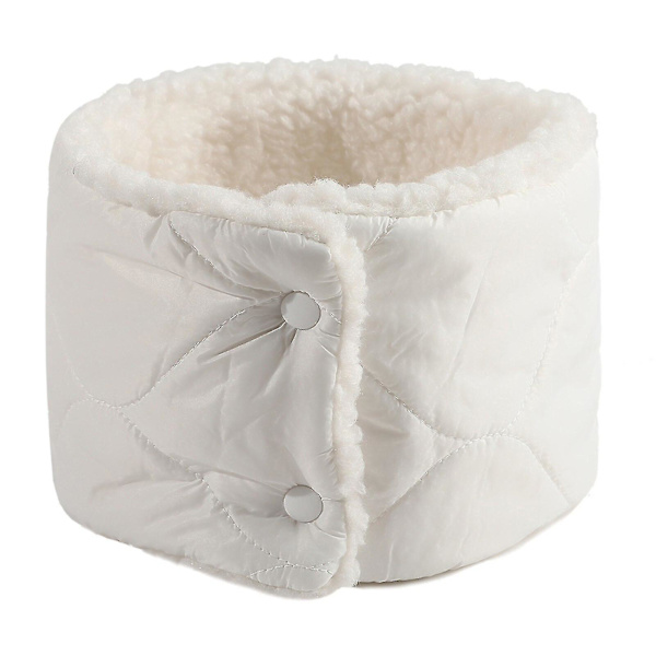 Dunhalsduk för Höst Vinter Varm och Plysch Knäppningstyp Halsduk Sport Skidåkning Solid Färg Ullstickad Halsduk Unisex White