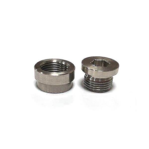 Oksygensensor Bung Plugg Mutter Monteringshette Sett Plugg Mutter Plugg Bredbåndsmutter Montering Sveisemuffer M18x1.5 Silver