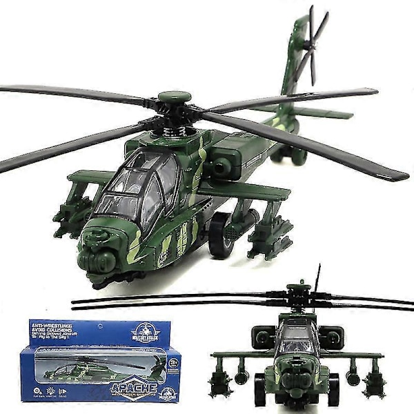 Leksaksplan Alloy Flygplan Modell Simulering Apache Helikopter Jaktplan