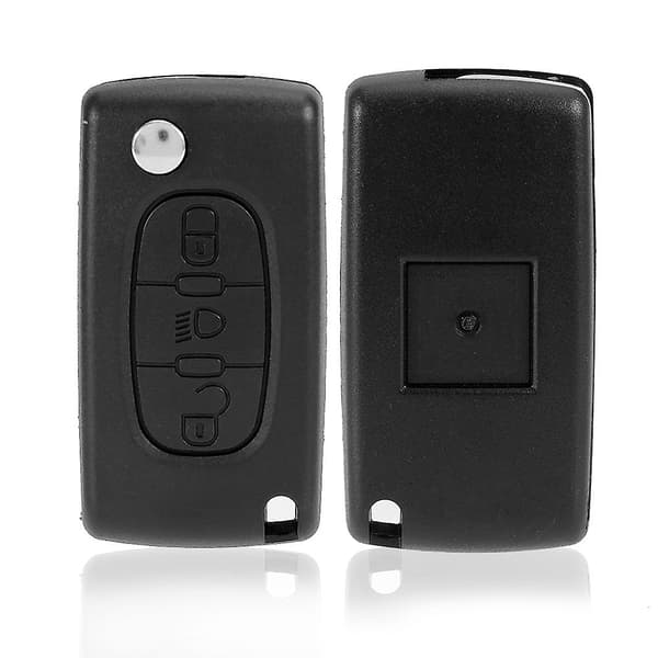 3-knaps bilnøgleflip-etui med nøgleblad til Citroen C3 C4 C5 C6 Picasso
