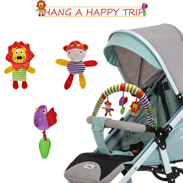 Cartoon Animal Baby Travel Play Arch Stroller Crib Pram Activity Bar Animal Plush Toy