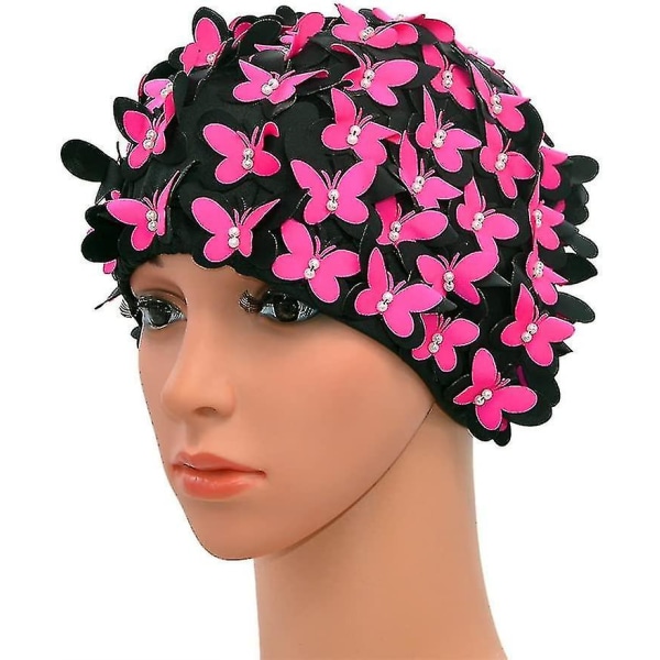 Vintage Style cap, Flower Blossom Design, Retro Style, Ruusunpunainen