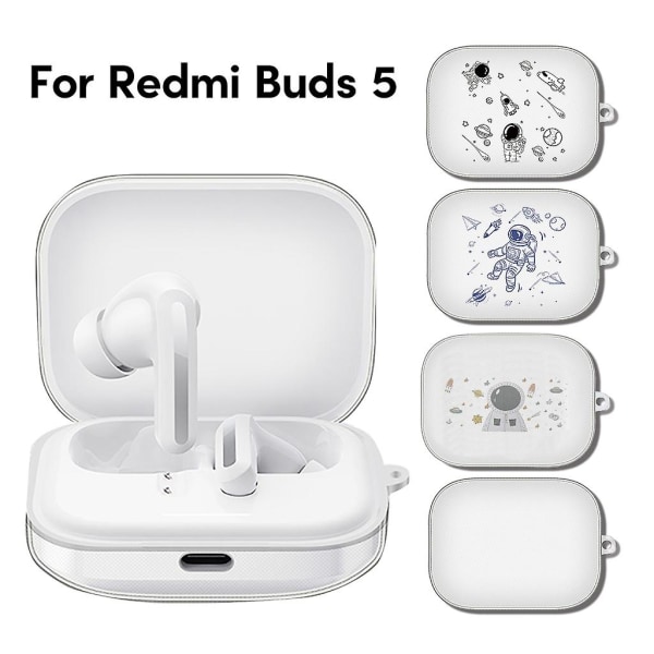 Earbud Tpu Clear Case för Redmi Buds 5 Earphone Flexibelt cover Selfie astronaut