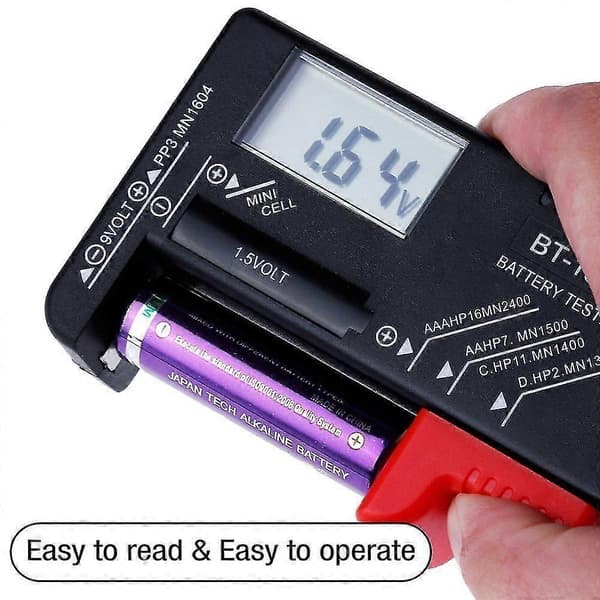 Universal Batteritest Aaa Aa Batteritest 1.5v 9v Batterier Knapp - Digital Batteritest Med Digital Display