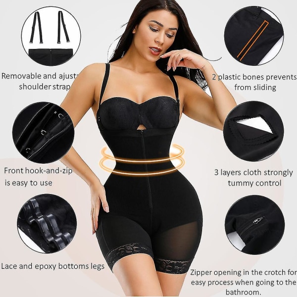 Hot Women Laihdutus Vartalonmuokkaus Saumaton Butt Lifter Bodit Push Up Shapewear Alusvaatteet Korsetti Vyötärö Juna black S