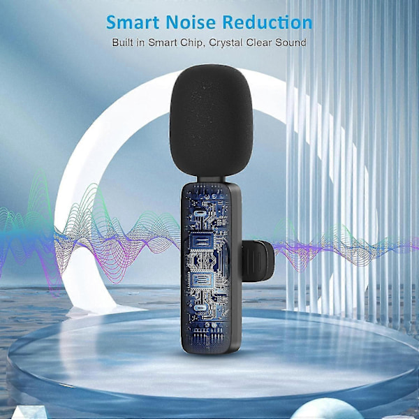 2024 Professionel Trådløs Lavalier Mikrofon 2-pak Noise Canceling Krystalklar Optagelse Med Usb-c Til Iphone 15 Pro Max, Ipad, Android, Live St