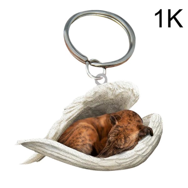 Riippuva koriste avaimenperä Söpö nukkuva enkeli koiran siipi riipus koiran lahja Ca Whippet