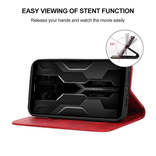 Magnetisk Stängning Läder Telefonfodral Red For Ulefone Armor X12