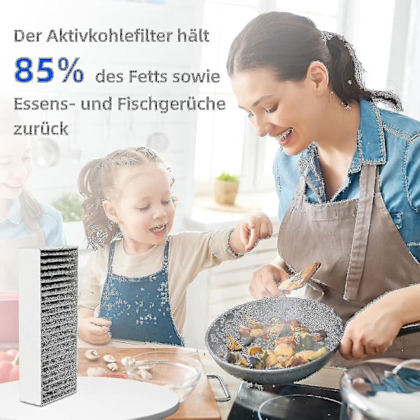 2024 4 stk. Aktivt Kulfilter til Emhætte Siemens Hz9vrcr0 17004796 / Bosch Hez9vrcr0 17004805 / Neff Z821vr0 17004806, Gaggenau CA282111