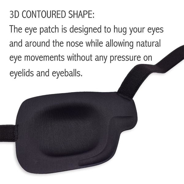 Pakke med 2 3d øjenplaster, sort (venstre øje)