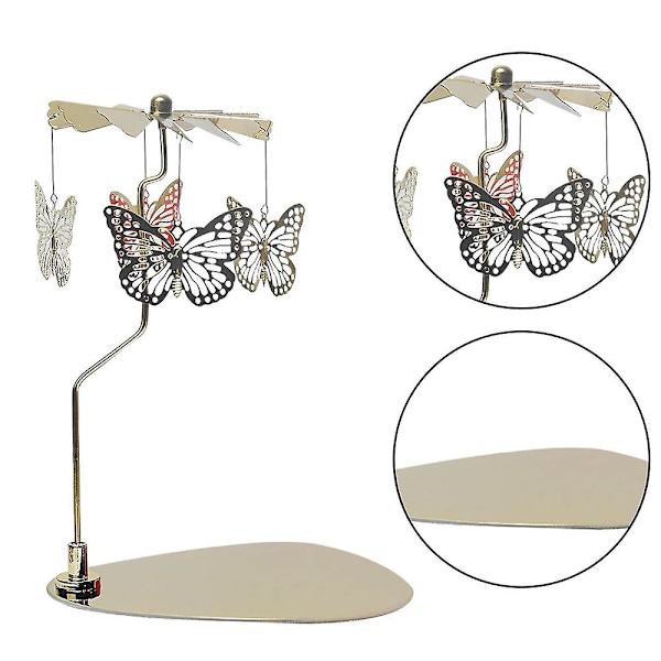 Snurrande Ljusstake Roterande Drömsk Karusell Ljusstake Doftljus Snurrhållare Heminredning Gåvor Butterfly