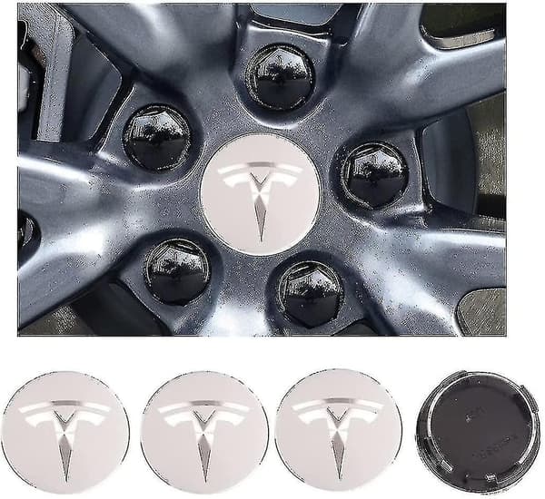 Tesla Model3/x/s/y Navdeksel Skruedeksel Navdekor Deksel Modifikasjonstilbehør Sølv